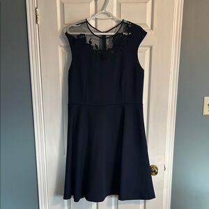 Simons Blue Sleeveless A-Line Midi Dress